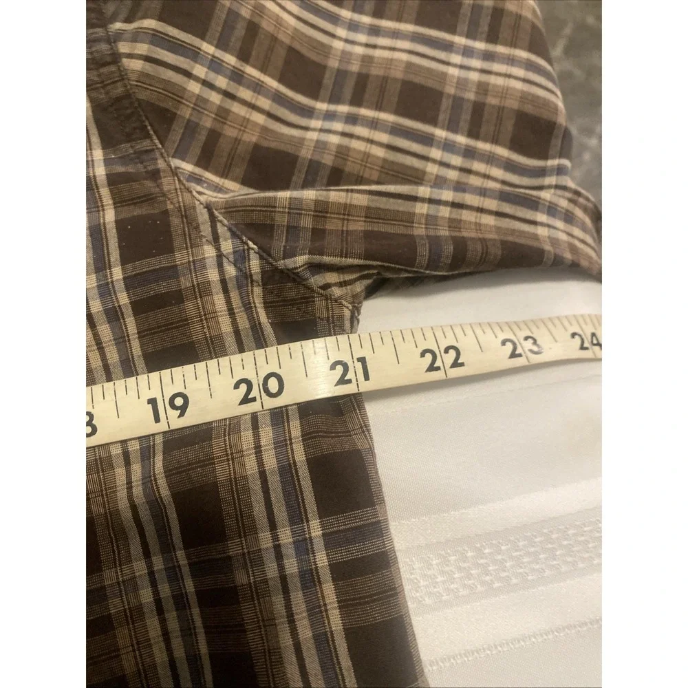 Carhartt Button Down Size Small Long Sleeve Shirt Brown Plaid - Picture 3 of 6